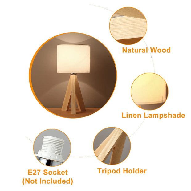 LED Wooden Bedside Lamp