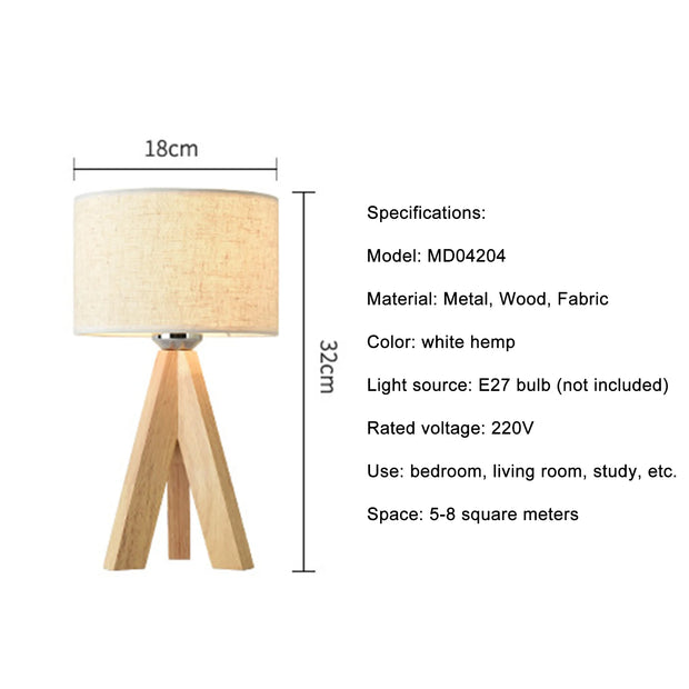 LED Wooden Bedside Lamp