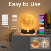 3D Led Moon Night Lamp - Easy to use