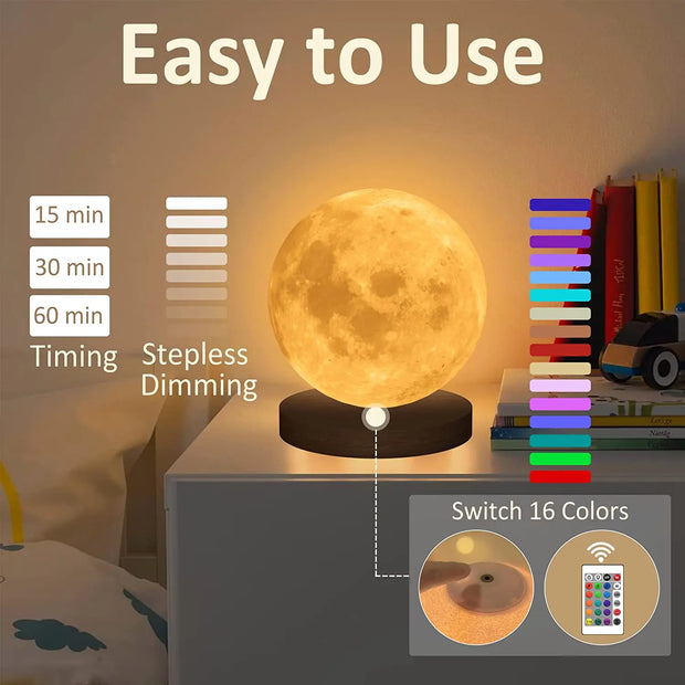 3D Led Moon Night Lamp - Easy to use