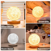 3D LED Moon Night Lamp for Gifts